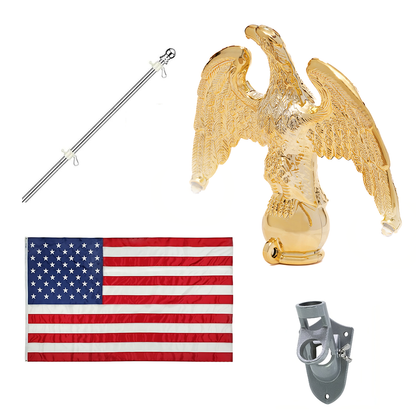 Combo - SOLAR EAGLE© FLAGPOLE LIGHT - GOLD